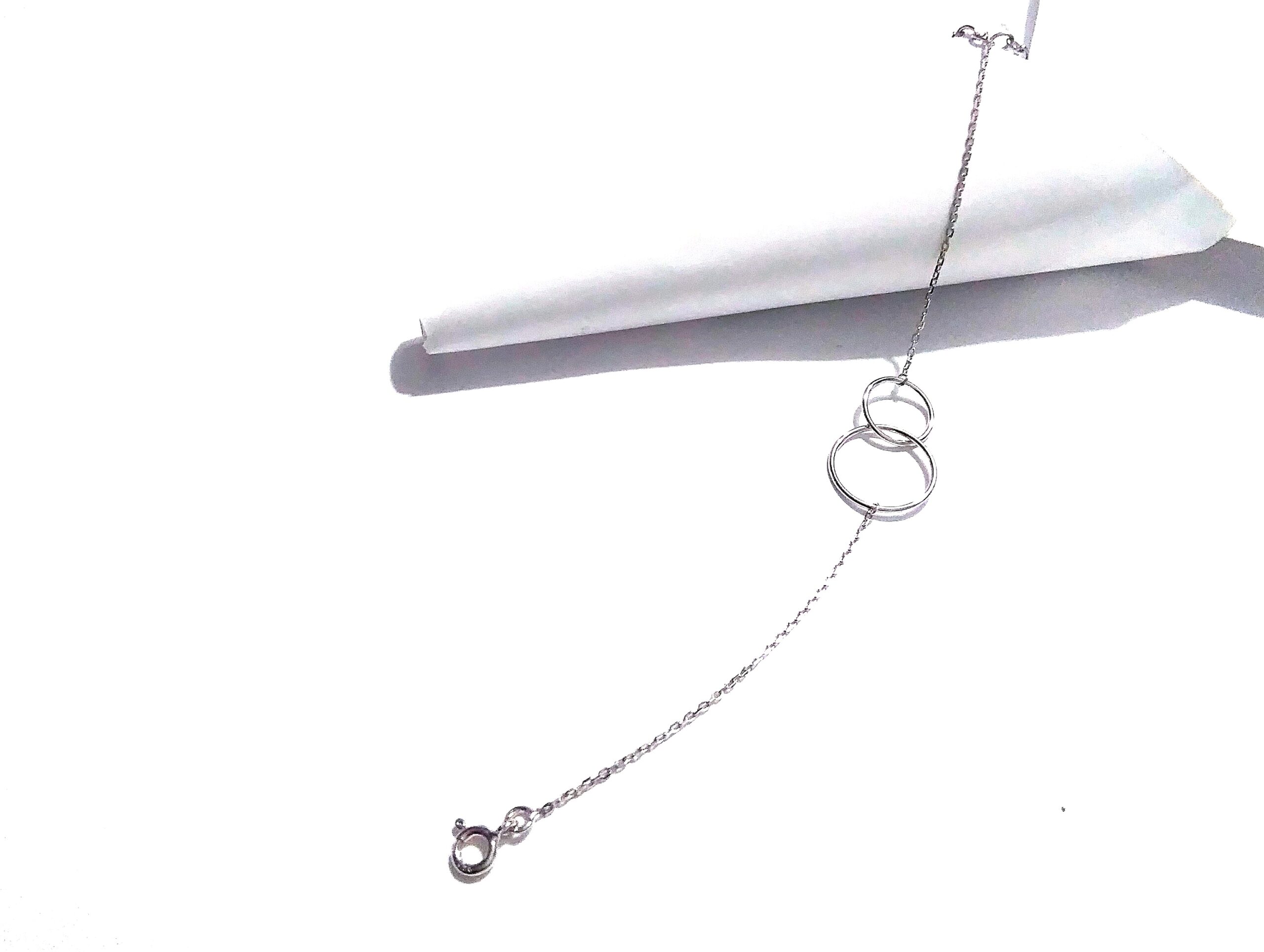 GARGANTILLA PLATA CON COLGANTE DE 3 AROS LISOS - Imagen 3