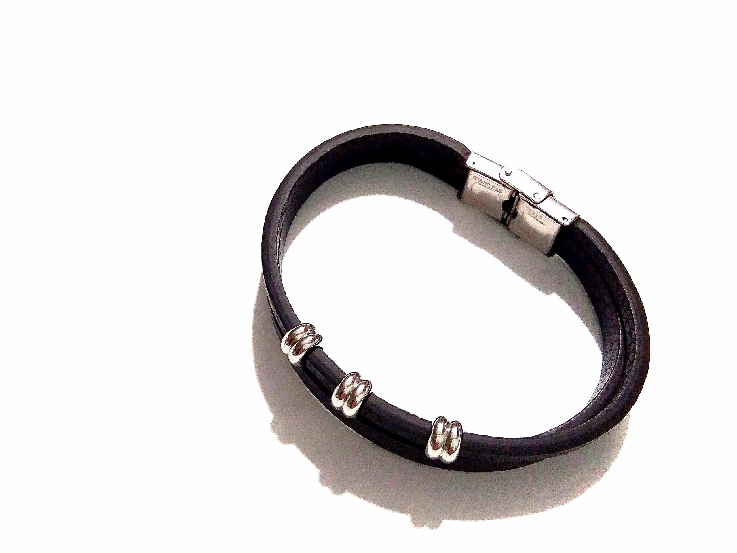 PULSERA CUERO Y ACERO - Imagen 2