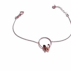 PULSERA PLATA CON ARO Y MARIPOSA